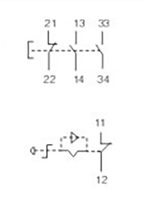 contact blocks and schemeper direction (XAC A8913)