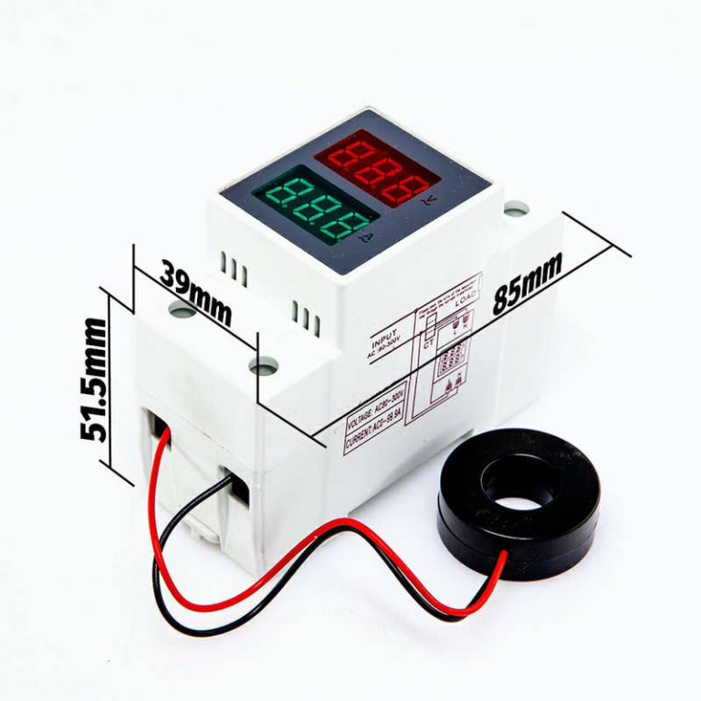 Digital Voltmeter and Current Meter – AC:80-300v, IEC Standard
