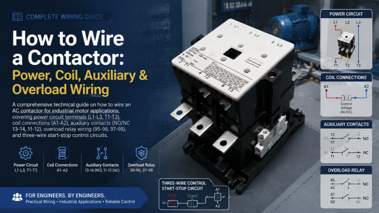 How to Wire a Contactor: Power, Coil, Auxiliary & Overload Wiring
