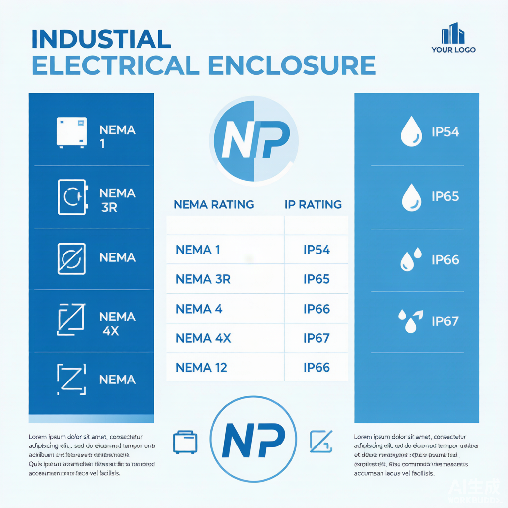 Comparison chart of NEMA vs IP ratings for electrical enclosures