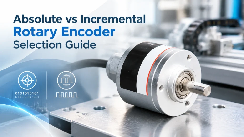 Absolute versus incremental rotary encoder selection guide with decision path