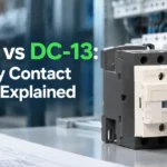 LC1-D09 contactor with auxiliary contact block on a drafting table background