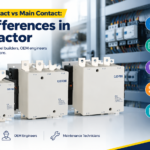 AC contactor comparison of main contacts and auxiliary contacts with current rating gap