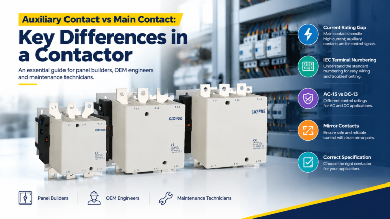 Auxiliary Contact vs Main Power Contact Key Differences in a Contactor